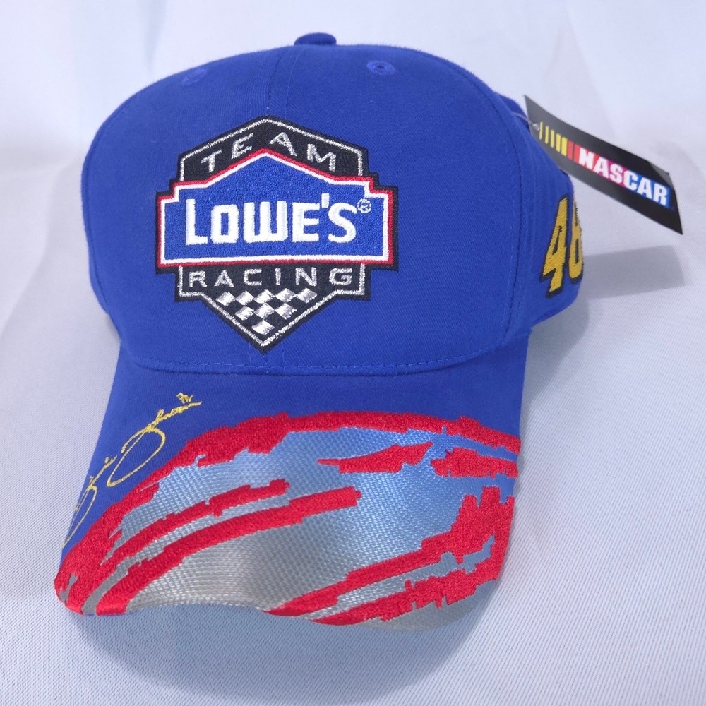 Vtg 2003 Jimmie Johnson Lowe's Racing Hat NASCAR Cap #48 Blue Adjustable NWT